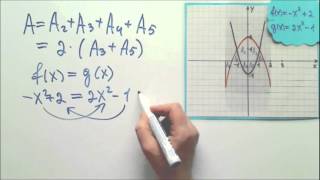 Eine Fläche als Summe von mehreren Flächen mit Integral berechnen Aufgabe 2 Teil 2 von 3 [upl. by Aan]