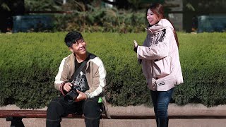 Girl Reminds Strangers to Wear Long Johns  Prank 遇到社牛女生提醒自己穿秋裤，大家的反应太搞笑了 [upl. by Uahc]