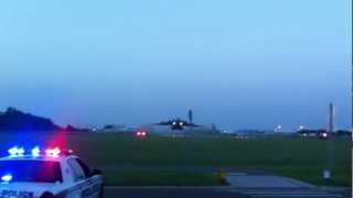 Military C17 cargo plane taking off from Peter O Knight Airport on Davis Islands [upl. by Adnarahs576]