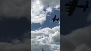 Avro Lancaster Bomber flying over Sandbanks in Poole Dorset UK heroic airplane ww2 heros [upl. by Acinad954]