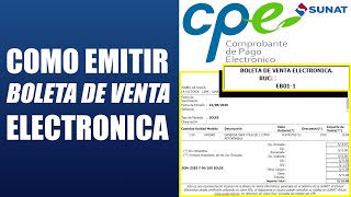 COMO EMITIR UNA BOLETA DE VENTA ELECTRONICA 💻📄 CPE  SUNAT 2020 [upl. by Ahcsap786]