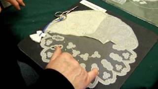 Carrickmacross Lace Demonstration by Nora Finnegan [upl. by Wyne]