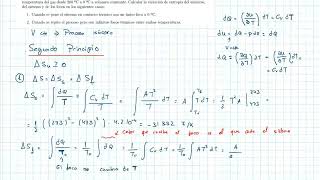 EJERCICIO RESUELTO DE FÍSICA CÁLCULO DE ENTROPÍA UNIVERSO SISTEMA Y FOCOS A VOLUMEN CONSTANTE [upl. by Nessim614]