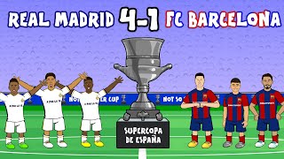 REAL MADRID 41 FC BARCELONA  HIGHLIGHTS  Spanish Super Cup final parody Vinicius Rodrigo Goals [upl. by Aidnis970]