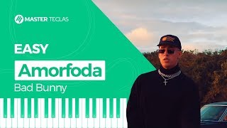 Amorfoda  Bad Bunny Easy  Piano Tutorial [upl. by Aisyram]