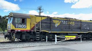 Tasrail TR05 shunting TQAY Wagons crossing Hoblers Bridge Road [upl. by Curtis]