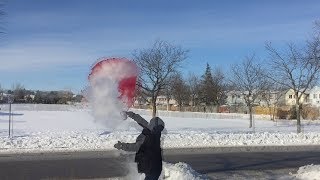 Fail Attempt to make colorful snow with boiling water and food coloring [upl. by Corsetti828]