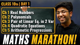 Class 10th Maths Marathon  CH 1 to CH 5 🔥  Shobhit Nirwan [upl. by Enelaj]