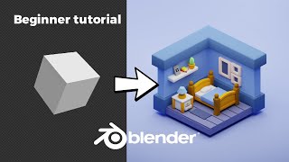 Blender 3D  Create a 3D Isometric BEDROOM in 15 minutes  Beginner Tutorial [upl. by Munafo]