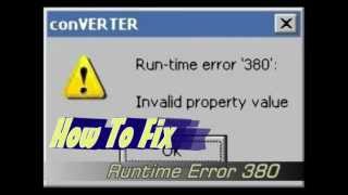 How To Fix Runtime Error 380 [upl. by Samuela]