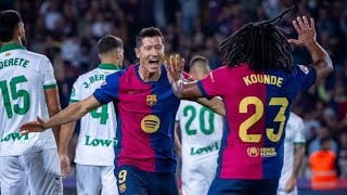 FC BARCELONA 10 GETAFE CF Un Barça sin puntería mantiene el pleno de puntos gol de Lewandowski [upl. by Genna]