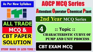 AOCP MCQ ITI CBT MCQ Characteristic curve of pump MCQ Attendant Operator Chemical Plant MCQ [upl. by Derrick]