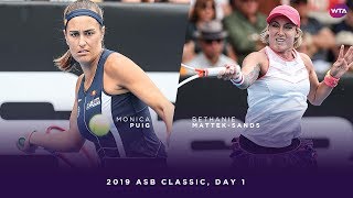 Monica Puig vs Bethanie MattekSands  2019 ASB Classic Day 1  WTA Highlights [upl. by Marisa131]