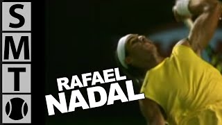 Rafael Nadal  Slow Motion Topspin Serve Closeup [upl. by Rama]