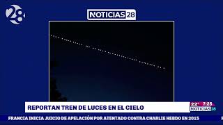 ¿Ovnis o satélites Sorprende tren de luces en el cielo [upl. by Nuahsyd109]