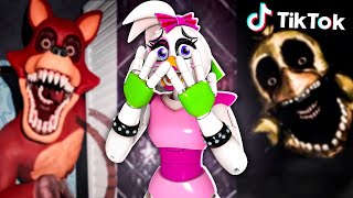 Reacting To DISTURBING FNAF TikToks With Glamrock Chica [upl. by Akeihsal392]