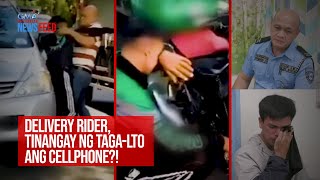 Delivery rider tinangay ng tagaLTO ang cellphone  GMA Integrated Newsfeed [upl. by Hanni]