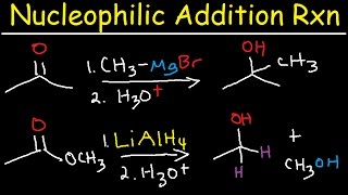 Nucleophilic Addition Reaction Mechanism Grignard Reagent NaBH4 LiAlH4 Imine Enamine Reduction [upl. by Foss]