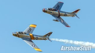 F86 Sabre Formation Flybys  Northern Illinois Airshow 2017 [upl. by Elyrpa]