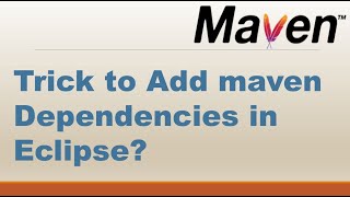 The trick to add maven dependencyEnable index downloads in Eclipse for Maven dependency search [upl. by Jared815]