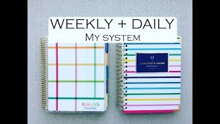 WEEKLY  DAILY Planner Combination MY SYSTEM [upl. by Nellek]