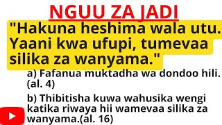 NGUU ZA JADI MASWALI NA MAJIBUKCSE REVISION QUESTIONS KISWAHILI PAPER 3 REVISION QUESTIONS [upl. by Lamag]