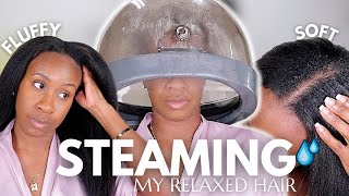 WASH DAY  Hair Steaming Benefits  DIY Method Top 5 Winter Hair Care Tips amp More  Relaxed Hair [upl. by Enoch]