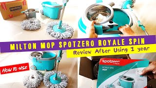 Spotzero by Milton Royale Steel Wringer Spin Mop  Review after using 1 year  Detachable Steel spin [upl. by Rossner806]