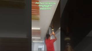 PVC Panel Ceiling install  how to install PVC Panel Ceilingtrending shorts youtubeshorts foryou [upl. by Kev]