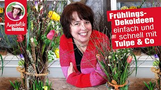 Frühlingsdeko Ideen mit Tulpen schnell gemacht Ausblick auf Ostern 2024 [upl. by Loma]