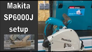 010 Zagłębiarka Makita SP6000J ustawienia  Plunge Cut Circular Saw  setup [upl. by Atinat]