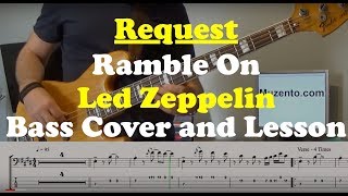 Ramble On  Bass Cover and Lesson  Request [upl. by Hyacintha]