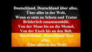 German National Anthem  Deutschland Uber Alles With Lyrics [upl. by Notlok359]