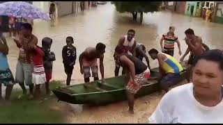 CHUVA ALAGAS RUAS EM BARRA DO RIO GRANDE VÍDEO [upl. by Joeann]