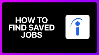 How To Find Saved Jobs On Indeed Tutorial [upl. by Suryc]