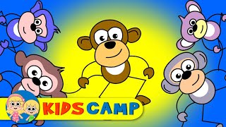 Five Little Monkeys Jumping on the Bed  More Nursery Rhymes And Kids Songs by KidsCamp [upl. by Legnalos951]