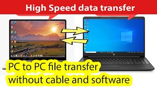 How to transfer files from PC to PC using WiFi Windows 10 7 8 [upl. by Ellehcan2]