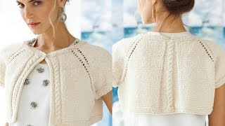 2 Eyelet Raglan Cardi Vogue Knitting Early Fall 2013 [upl. by Niki]