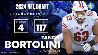 Colts select Wisconsin center Tanor Bortolini with the 117th overall pick [upl. by Steffie960]