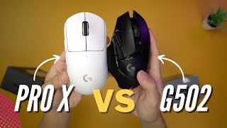 ABOUT TIME I COMPARE Logitech Pro X Superlight VS G502 Wireless Mouse [upl. by Yrollam541]