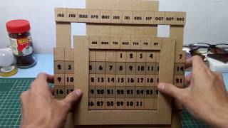 Cara Membuat Kalender Sendiri Dari Kardus   Cardboard Perpetual Calendar [upl. by Trebreh]