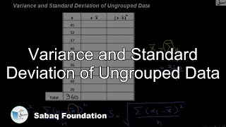 Variance and Standard Deviation of Ungrouped Data Statistics Lecture  Sabaqpk [upl. by Ahsieker]