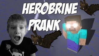 Minecraft TROLLING my 7 year old brother HEROBRINE is REAL [upl. by Atilrac]