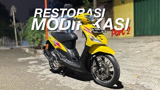 RESTORASI amp MODIFIKASI YAMAHA MIO SPORTY KUNING 2004  MODIF SIMPLE DAN KECE  Part 2 [upl. by Knuth]