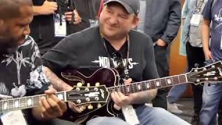 Josh Smith Kirk Fletcher Ariel Posen  quotCrosscut Sawquot Jam  Collings Guitars Booth NAMM 2019 [upl. by Lerrej]