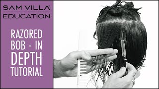 How To Cut a Razored Bob  In Depth Tutorial [upl. by Odelinda]