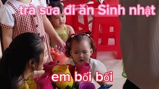 mùng 9 tết cute trà sữa đi ăn mừng Sinh Nhật em bối bối [upl. by Apfel]