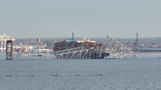 Images of the collapsed Baltimore bridge  AFP [upl. by Arva]