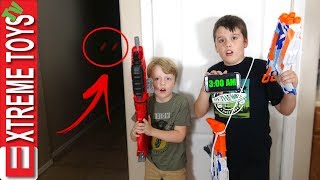 3AM Challenge Gone Wrong Nerf Blaster Sabotage Ethan and Cole Vs Ghost [upl. by Fee]