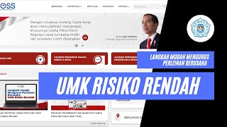 dpmptsp oss perizinanberusaha Panduan Perizinan Usaha Mikro dan Kecil UMK Risiko Rendah [upl. by Nallij]